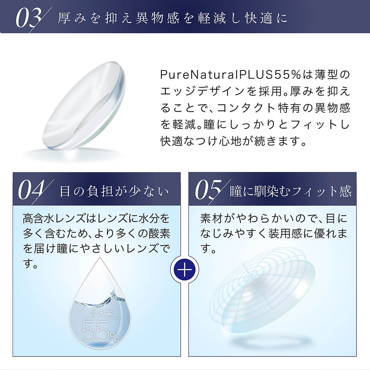 ピュアナチュラルプラス55スペック説明