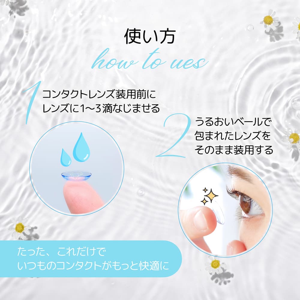 ピュアフィット 15mL【コンタクトレンズ装着液】の使用方法について