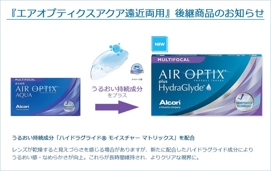 エアオプティクス ハイドラグライド遠近両用はエアオプティクス遠近両用の後継品です。